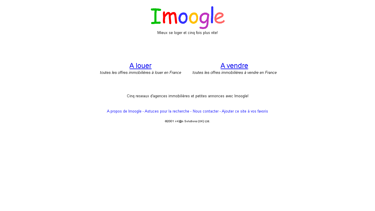 Capture d'écran de http://www.imoogle.com/